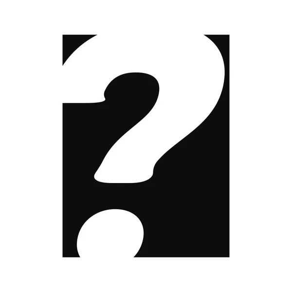 Negative Space Question Mark Black Box Graphic Design Icon Illustration — Stock Vector