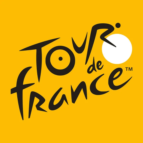 Tour France Vektor Hochwertiges Logo Editierbare Schwarze Schrift Auf Gelbem — Stockvektor