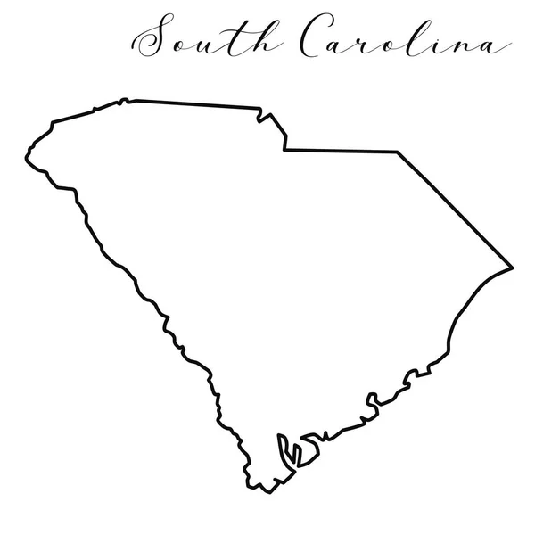 South Carolina American State Vector Mappa Alta Qualità Mappa Semplice — Vettoriale Stock