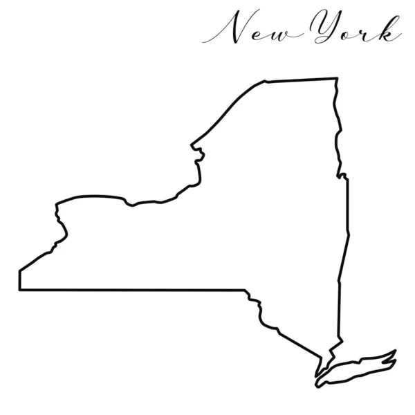 State New York Carte Vecteur Haute Qualité Carte Dessin Main — Image vectorielle