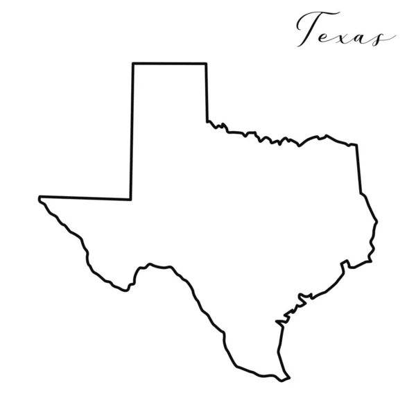 Mapa Státu Texas Jednoduchý Upravitelný Vektor Vysoce Kvalitní Geografická Mapa — Stockový vektor