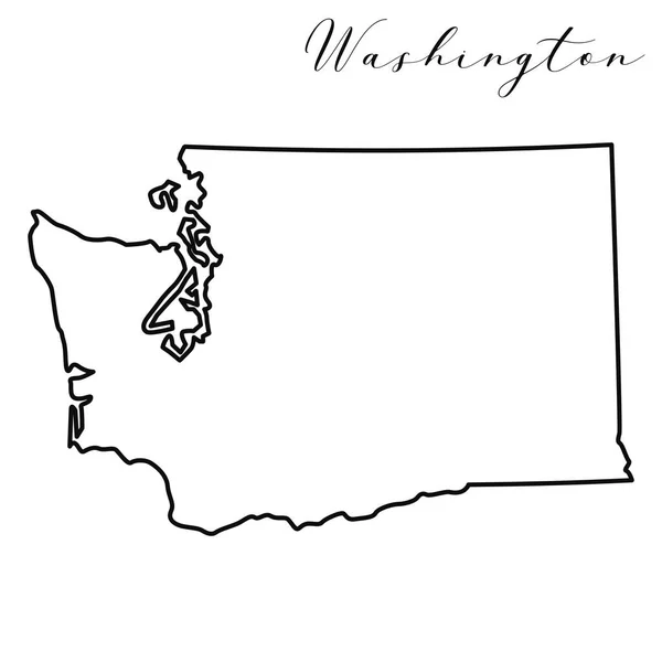 Washington Mapuje Vysoce Kvalitní Vektor Americký Stát Jednoduchý Ručně Kreslené — Stockový vektor