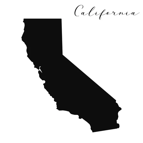 Kalifornská Silueta Vektorové Mapy Ilustrace Černá Reprezentace Kalifornského Amerického Státu — Stockový vektor