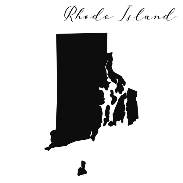 Carte Vectorielle Silhouette Noire Rhode Island Illustration Modifiable Haute Qualité — Image vectorielle