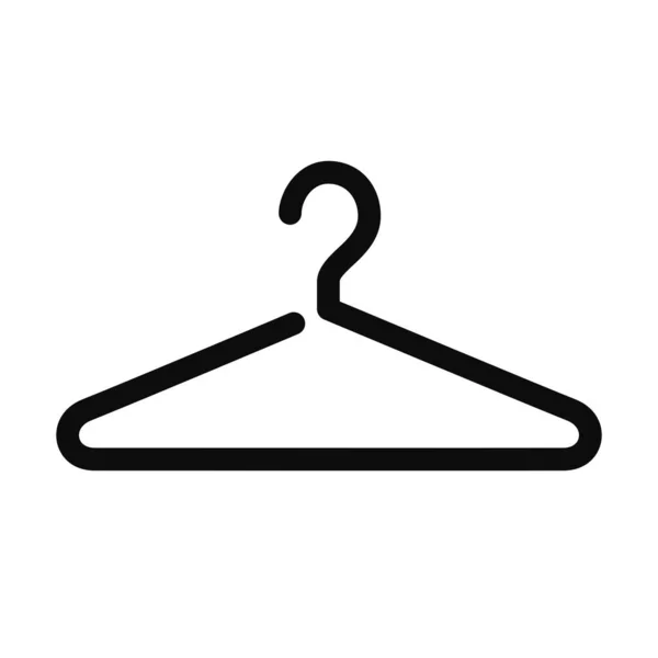 Coat Hanger Black Icon Isolated White Background High Quality Vector — Stock Vector