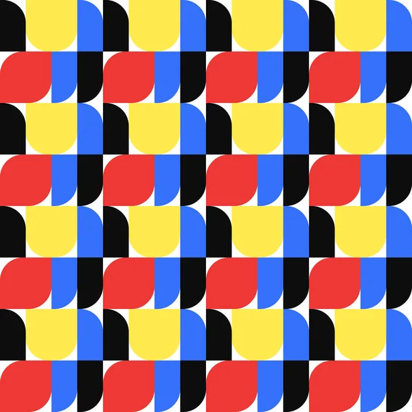 一次色形状タイプの装飾 ベクトルシームレスパターン抽象的背景 — ストックベクタ