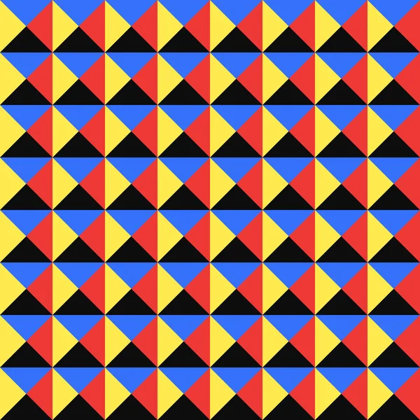 Primární Barvy Trojúhelníky Tvar Tapety Vektorové Bezešvé Vzor Abstraktní Pozadí — Stockový vektor