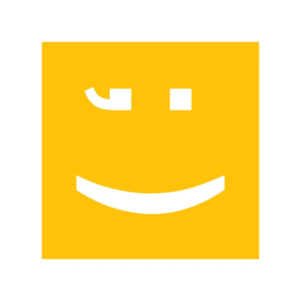 Broma Simple Icono Ilustración Hecha Con Emoji Guiño Cuadrado Amarillo — Vector de stock