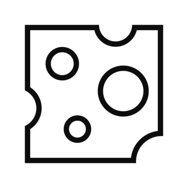 Beyaz arkaplanda izole edilmiş peynir vektörü düz biçim resmetme simgesi