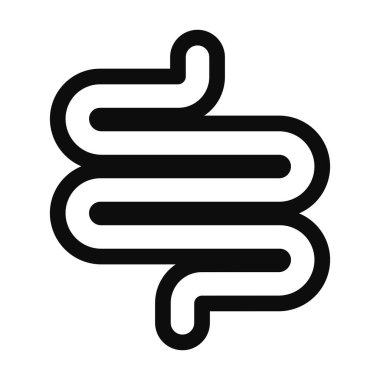 Beyaz arkaplanda izole edilmiş bağırsak vektörü düz biçim resmetme simgesi