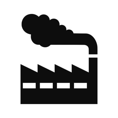 Kirletici endüstri taşıyıcı düz stil çizim simgesi beyaz arkaplanda izole edildi. Kirlilik konsepti sembolü 