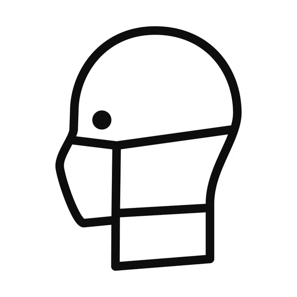 Máscara Facial Médica Vector Icono Ilustración Estilo Plano Aislado Sobre — Vector de stock