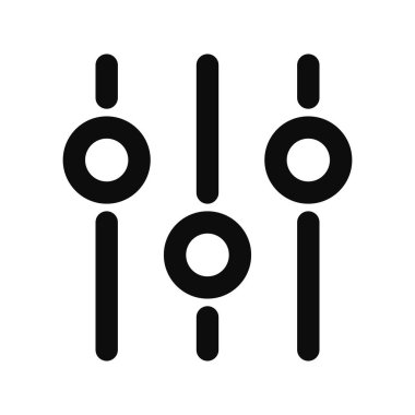 Müzik eşitleyici ses karıştırma seviyesi denetim simgesi - Beyaz arkaplanda izole edilmiş düz stil vektör ilülasyonu müzik karışımı