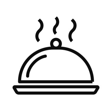 Gıda saat çizgisi simgesi - Beyaz arkaplanda izole edilmiş vektör düz mutfak çizimi