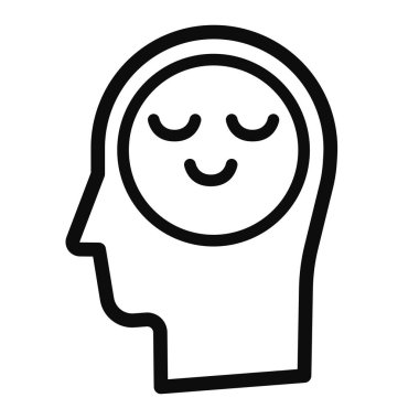 Happiness icon isolated on white background - Vector editable illustration of mental health related concept flat style EPS10