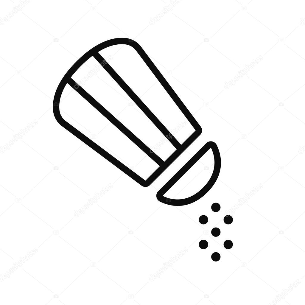 Salt shaker line icon. Vector food related flat style illustration isolated on white background