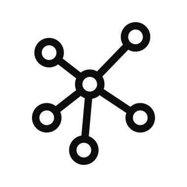 Chemical molecule line icon isolated on white background. Connection concept vector illustration symbol