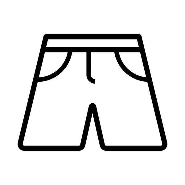 Shorts Boxer Line Icon Isolated White Background Vector High Quality — 图库矢量图片