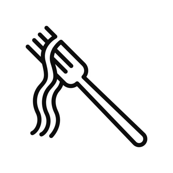 Icona Vettoriale Alta Qualità Una Forchetta Contenente Spaghetti Isolati Sfondo — Vettoriale Stock