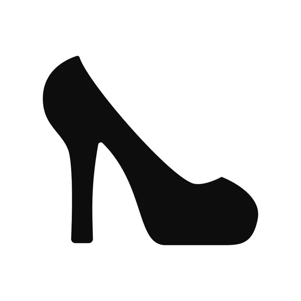 High Heel Shoe Sexy Black Silhouette Icon Vector Symbol Isolated — Stock Vector