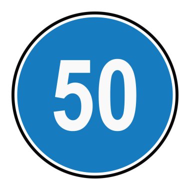 50 minimum speed limit road sign - Fifty speed limit traffic sign editable vector illustration