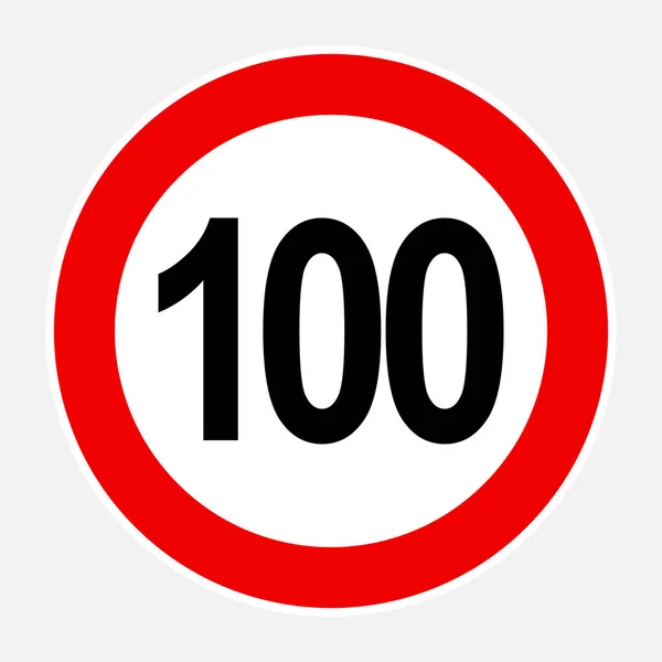 100 Max Speed Limit Read Sign 100 Speed Limit Traffic — стоковый вектор