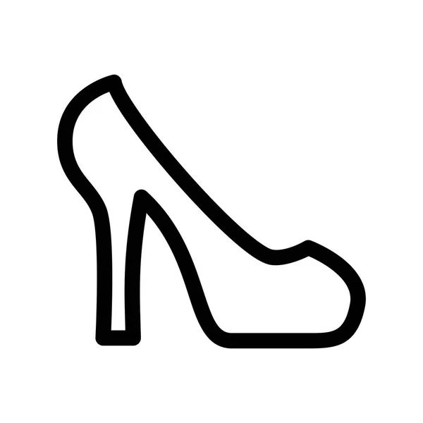 High Heel Shoe Line Icon Vector Illustration Symbol Isolated White — Stock Vector