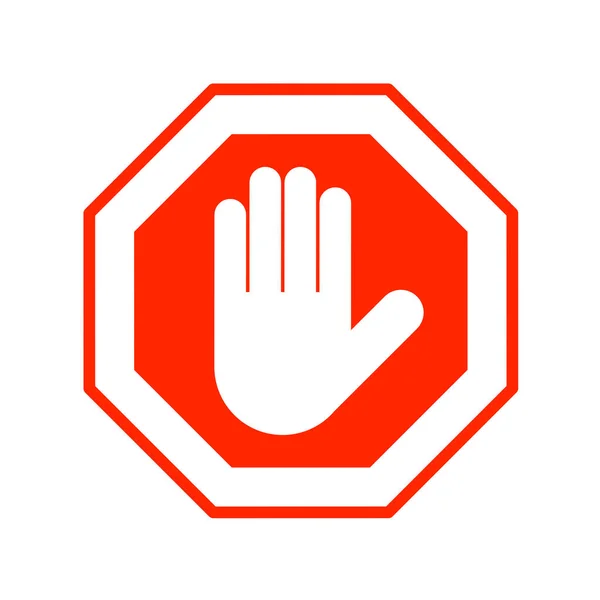 访问被拒绝的向量平面样式示例 白手阻塞概念红色标志隔离标志 — 图库矢量图片