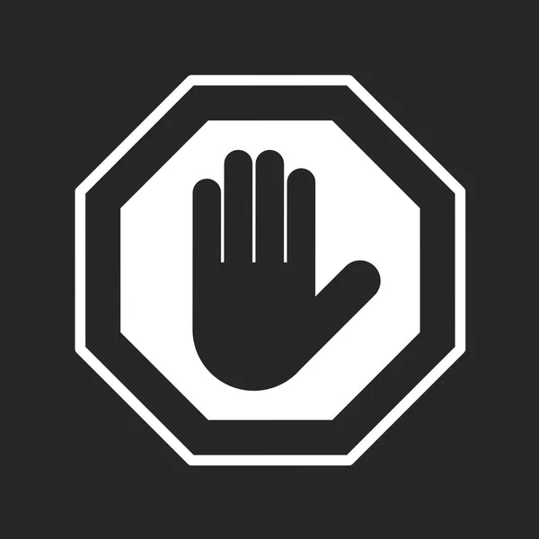 访问被拒绝的向量平面样式示例 黑手阻塞概念白色标志隔离标志 — 图库矢量图片