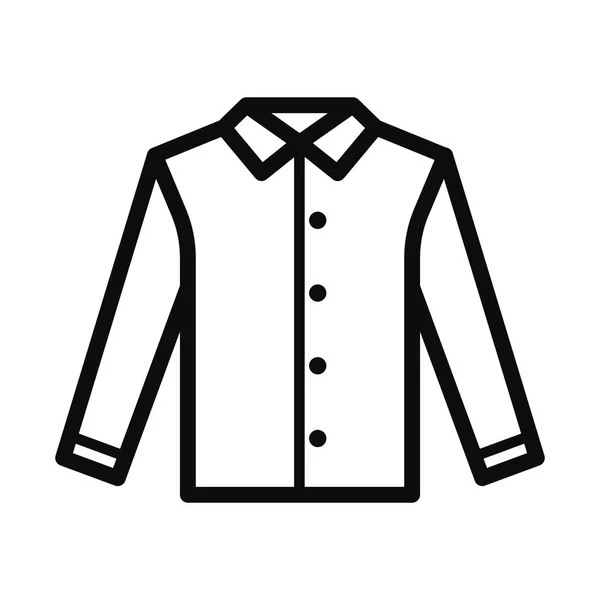 白の背景に隔離された白い古典的なシャツ編集可能なベクトルアイコン — ストックベクタ