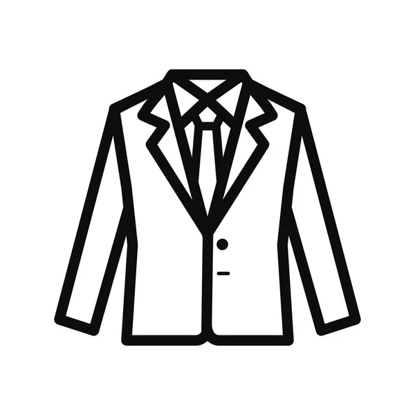 衬衫和领带可编辑的矢量图标在白色背景上隔离 — 图库矢量图片