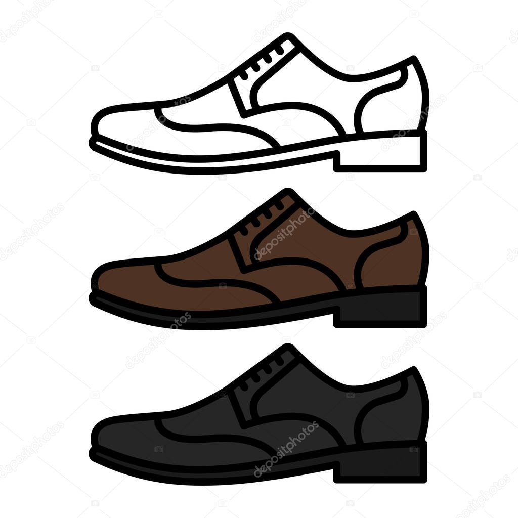 Brogue classic men shoes vector icon isolated on white background