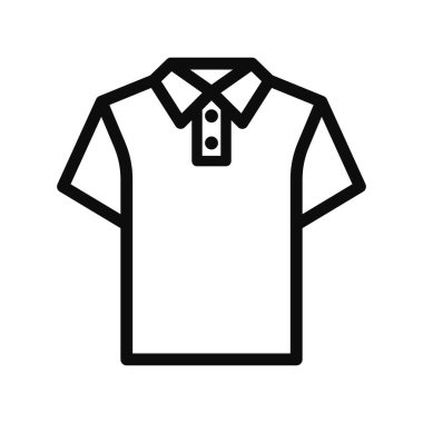 Beyaz polo gömlek düzenlenebilir vektör çizgisi şablonu beyaz arkaplan üzerinde izole 