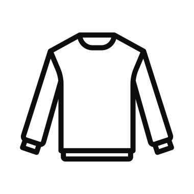 Beyaz kazak (kazak) beyaz arkaplanda izole edilmiş düzenlenebilir vektör çizgisi şablonu