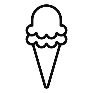 Dondurma düzenlenebilir vektör çizgisi simgesi beyaz arkaplanda izole