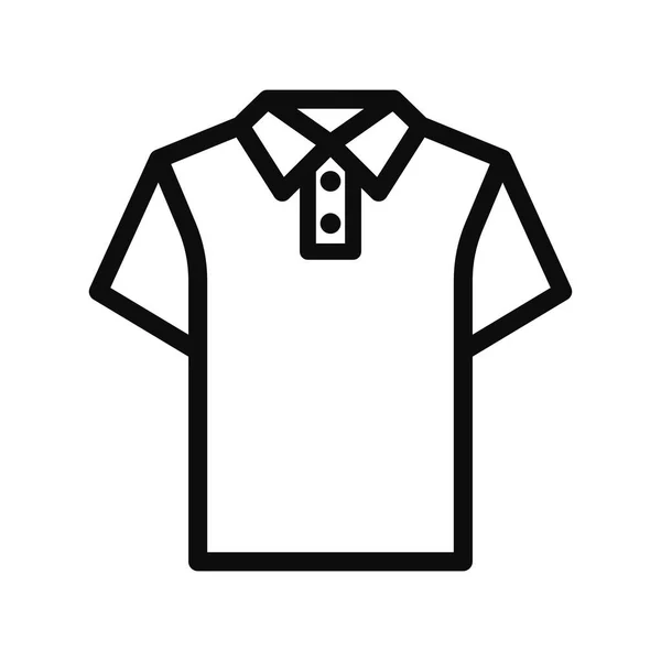 白いポロシャツ編集可能なベクトルラインアイコンテンプレートは 白い背景に隔離された — ストックベクタ