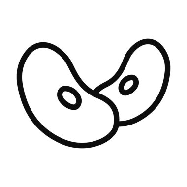 Kuru fasulye düzenlenebilir vektör çizgisi resimlemesi beyaz arkaplanda izole