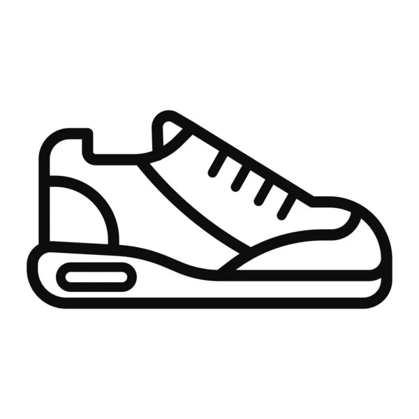 Trendy Sneaker Editable Vector Line Icon Isolated White Background — Stock Vector