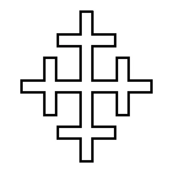 Διάνυσμα Απλή Και Καθαρή Γραμμική Απεικόνιση Μεσαιωνικού Καθολικού Σταυρού — Διανυσματικό Αρχείο