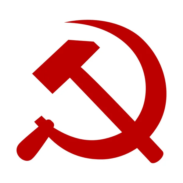 Illustration Vectorielle Haute Qualité Marteau Faucille Symbole Rouge Communisme Isolé — Image vectorielle