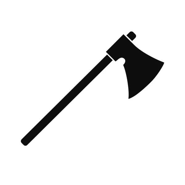 Vector Illustration Silhouette Black Axe Tomahawk Isolated White Background — Stock Vector