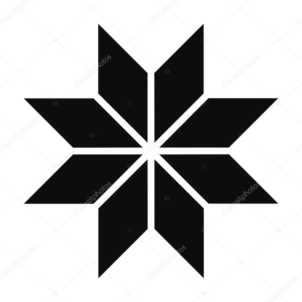 Eight point star black icon vector illustration. Simple and modern logo design of a star 