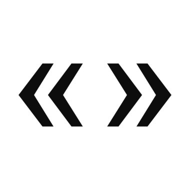 Beyaz arkaplanda yüksek kalite ok parantez simgesi izole edildi. İletişim - diyalog kavramı