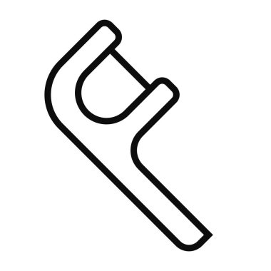 Beyaz arkaplanda vektör yüksek kalite diş ipi çizgisi simgesi izole edildi. Diş sağlığı konsepti çizimi