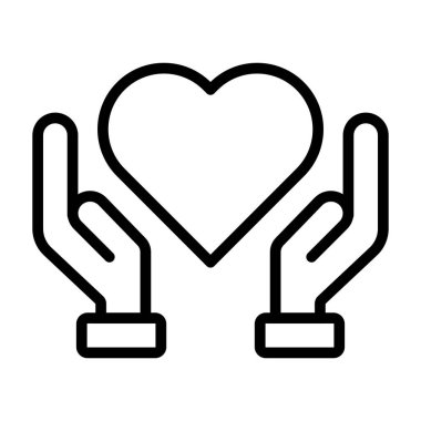 Beyaz arka planda yüksek kalitede vektör sağlık hizmeti simgesi izole edildi. Aşk koruma kavramı