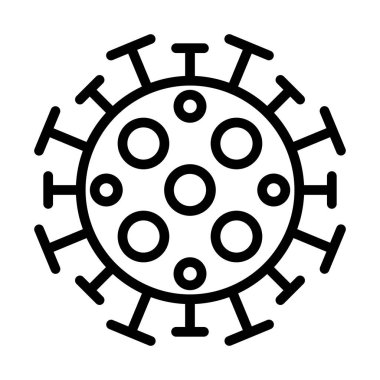 Beyaz arkaplanda yüksek kaliteli Corona Virüs çizgisi simgesi izole edildi