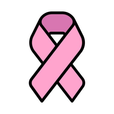 Pembe kurdele göğüs kanseri farkındalığı uluslararası bir sembol. Vektör yüksek kaliteli resimleme beyaz üzerine izole