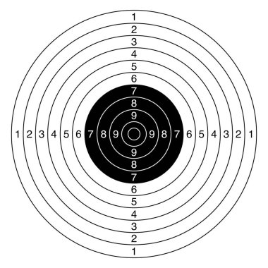 Softair (Air soft) beyaz arkaplanda izole edilmiş yüksek kalite vektör hedef çizimi. İş başarısı konsepti