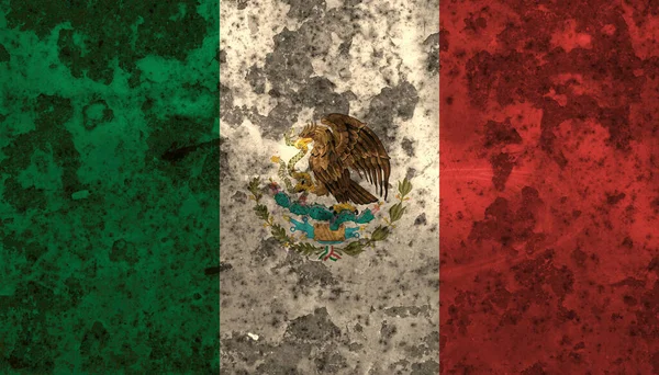 メキシコの高齢者フラググランジ背景イラスト グランジー要素と高品質の詳細なメキシコのフラグの背景バナー — ストック写真