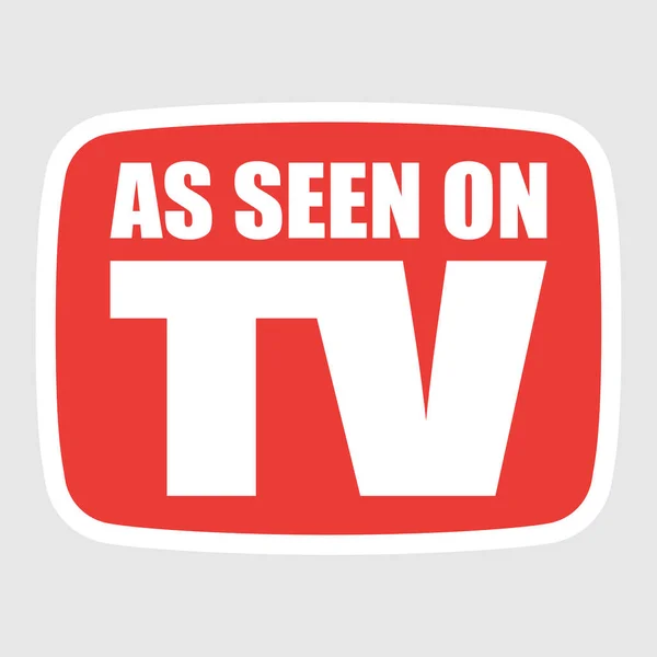 Kırmızı vektör illüstrasyon etiketi üzerinde TV 'de görüldüğü gibi - ürün pazarlama promosyonu için ölçeklendirilebilir yüksek kaliteli ticari sembol 